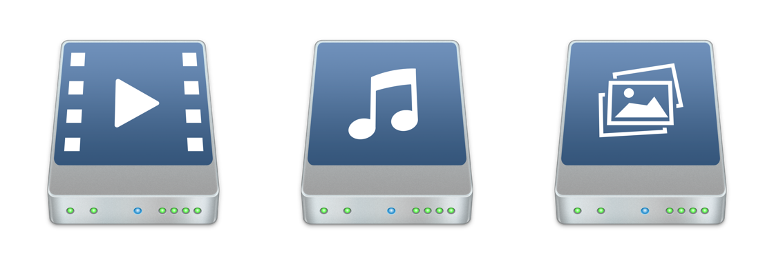 Icons for the media drives